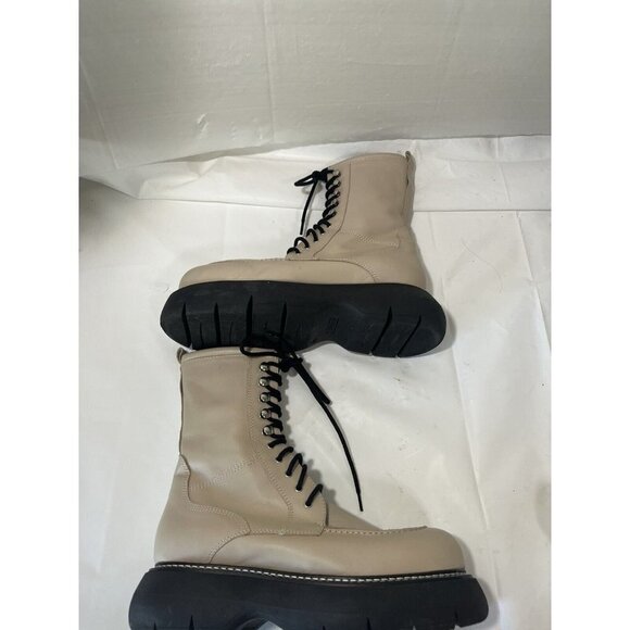 Topshop Ava Women BOOTS Platform Combat Leather size 10.5 $180 - Picture 7 of 12